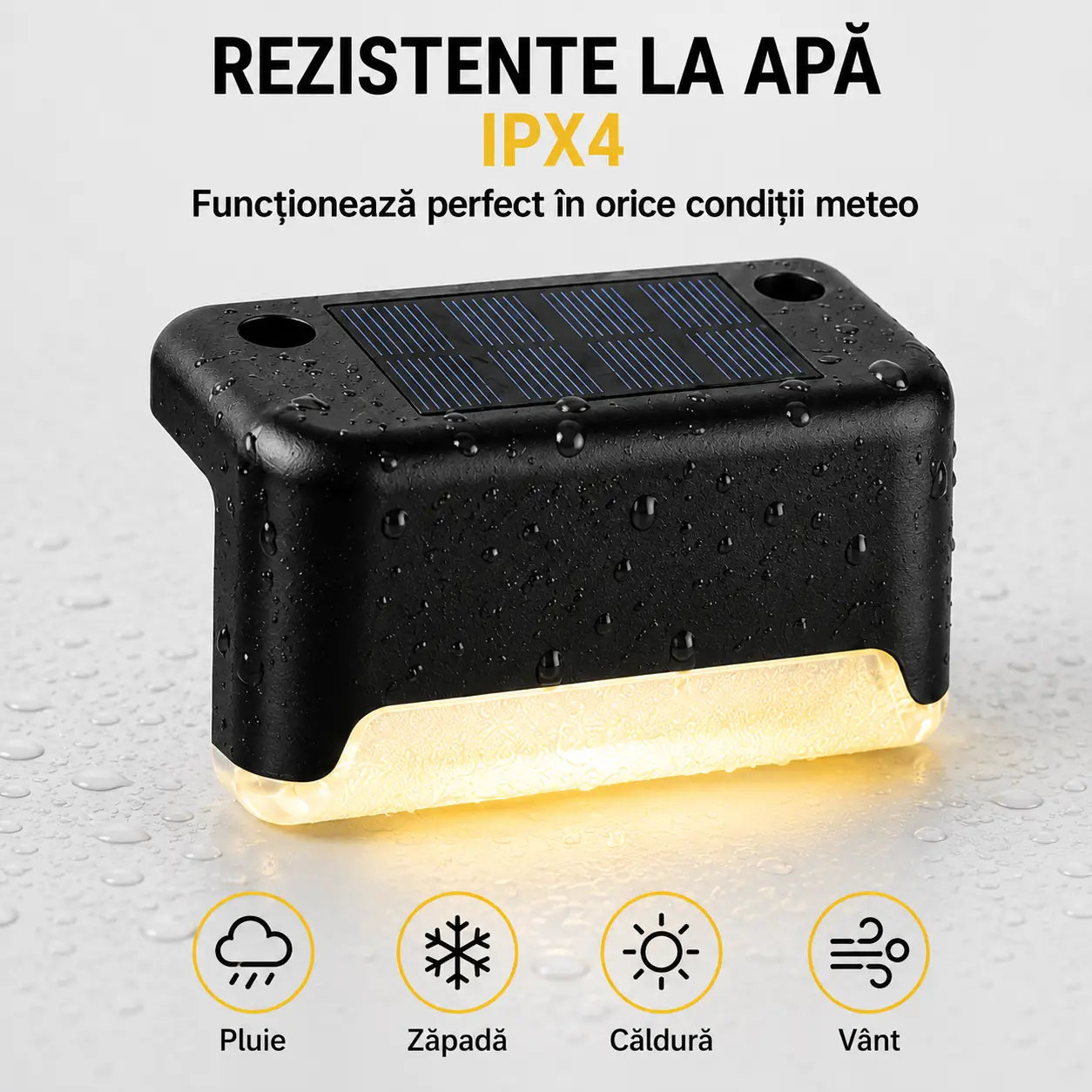 Scări și alei iluminate – Set 8 Lămpi Solare pentru Trepte LED IPX4