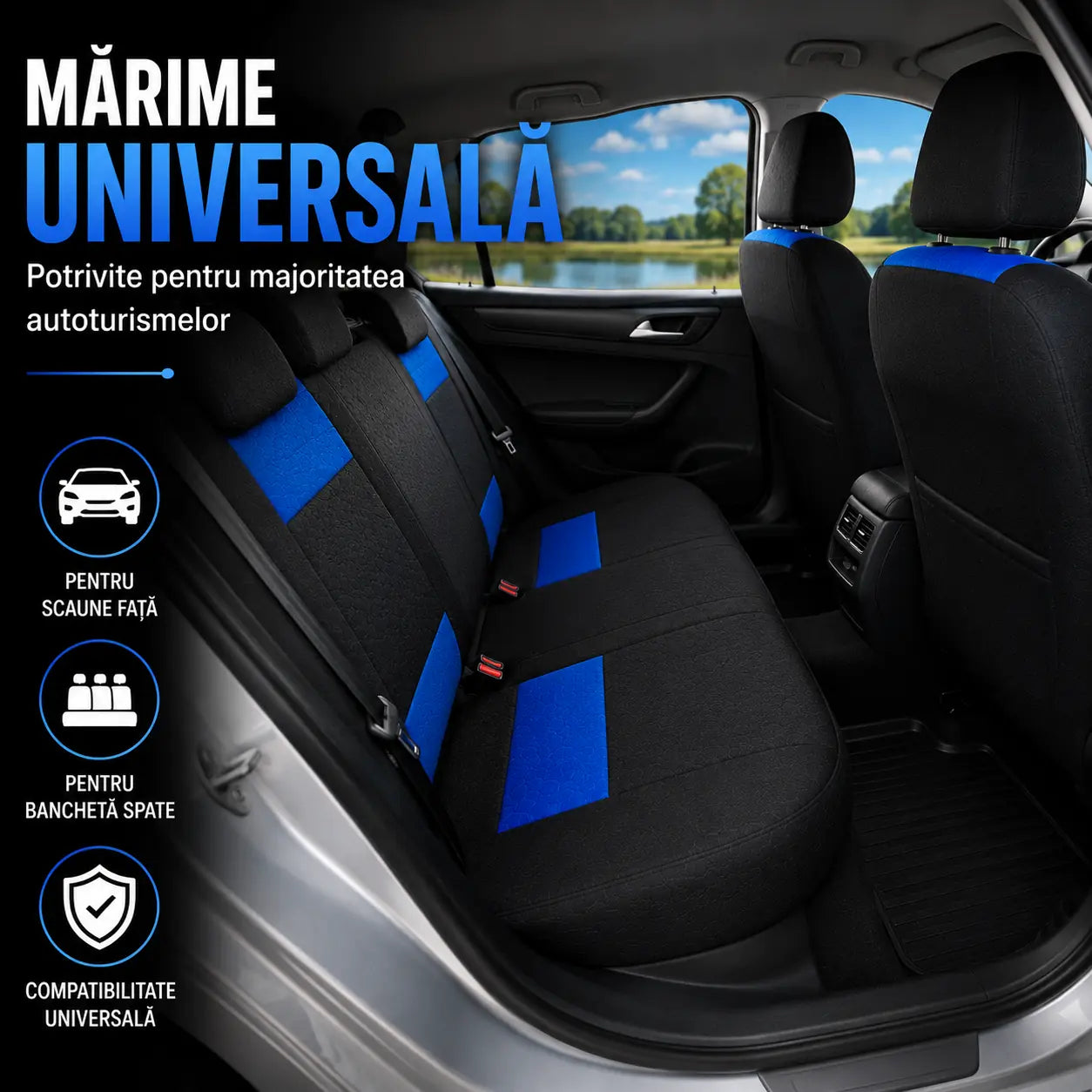 Redă Aspectul de Mașină Nouă – Set Huse Auto Universale Față + Spate