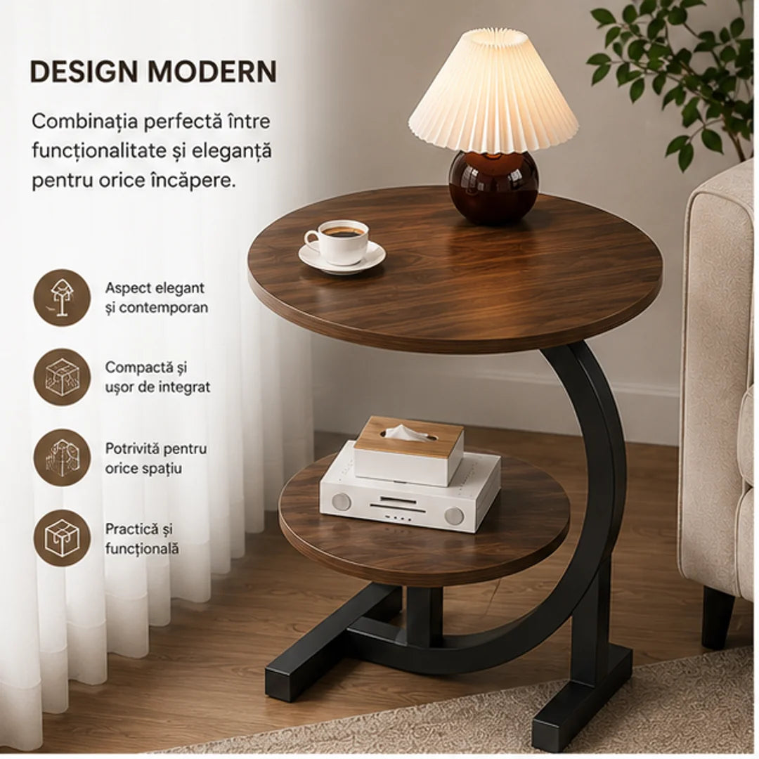 💎 Dă un Plus de Eleganță Livingului Tău – Masă de Cafea Modernă cu 2 Niveluri și Design Premium ✨