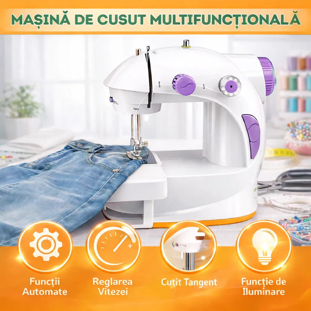 Cusături rapide și fără efort, chiar la tine acasă! Mașină de cusut electrică multifuncțională cu LED