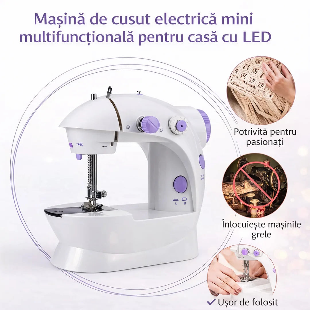 Cusături rapide și fără efort, chiar la tine acasă! Mașină de cusut electrică multifuncțională cu LED