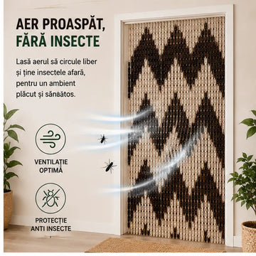 🦟 Ține Insectele Afară și Lasă Aerul Proaspăt în Casă – Perdea Anti Insecte cu Model Elegant