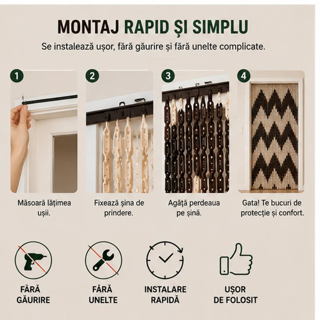 🦟 Ține Insectele Afară și Lasă Aerul Proaspăt în Casă – Perdea Anti Insecte cu Model Elegant