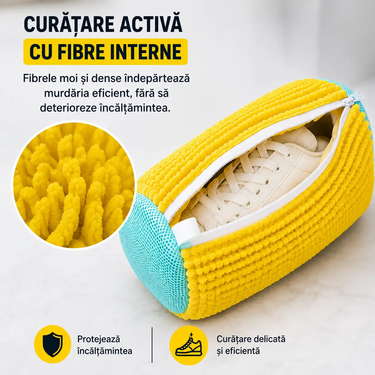 1+1 GRATIS! Curățare Sigură și Eficientă – Sac pentru Spălat Încălțăminte Reutilizabil