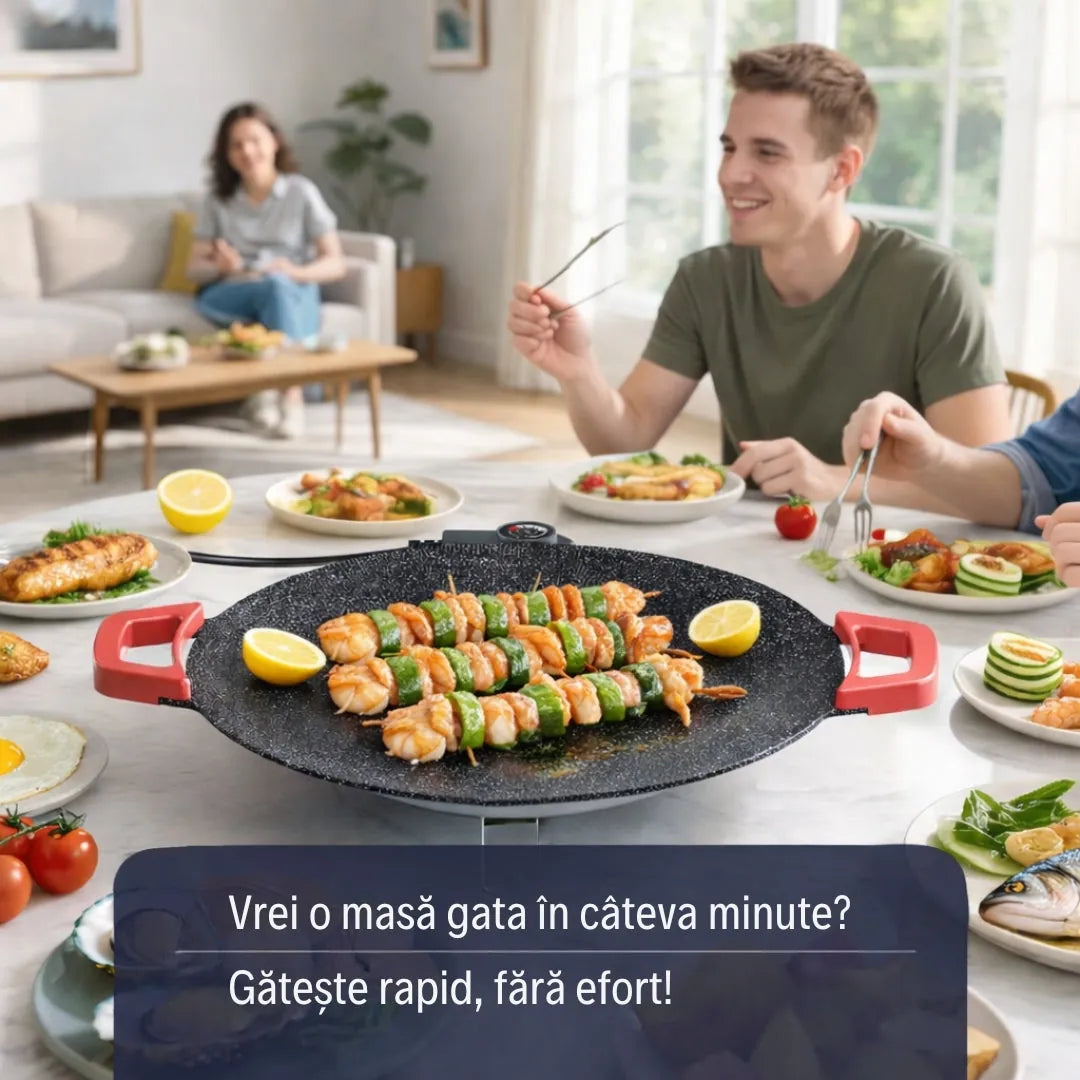 Gătești rapid, fără gaz și fără efort! Plită electrică japoneză 36 CM RAF 1800W