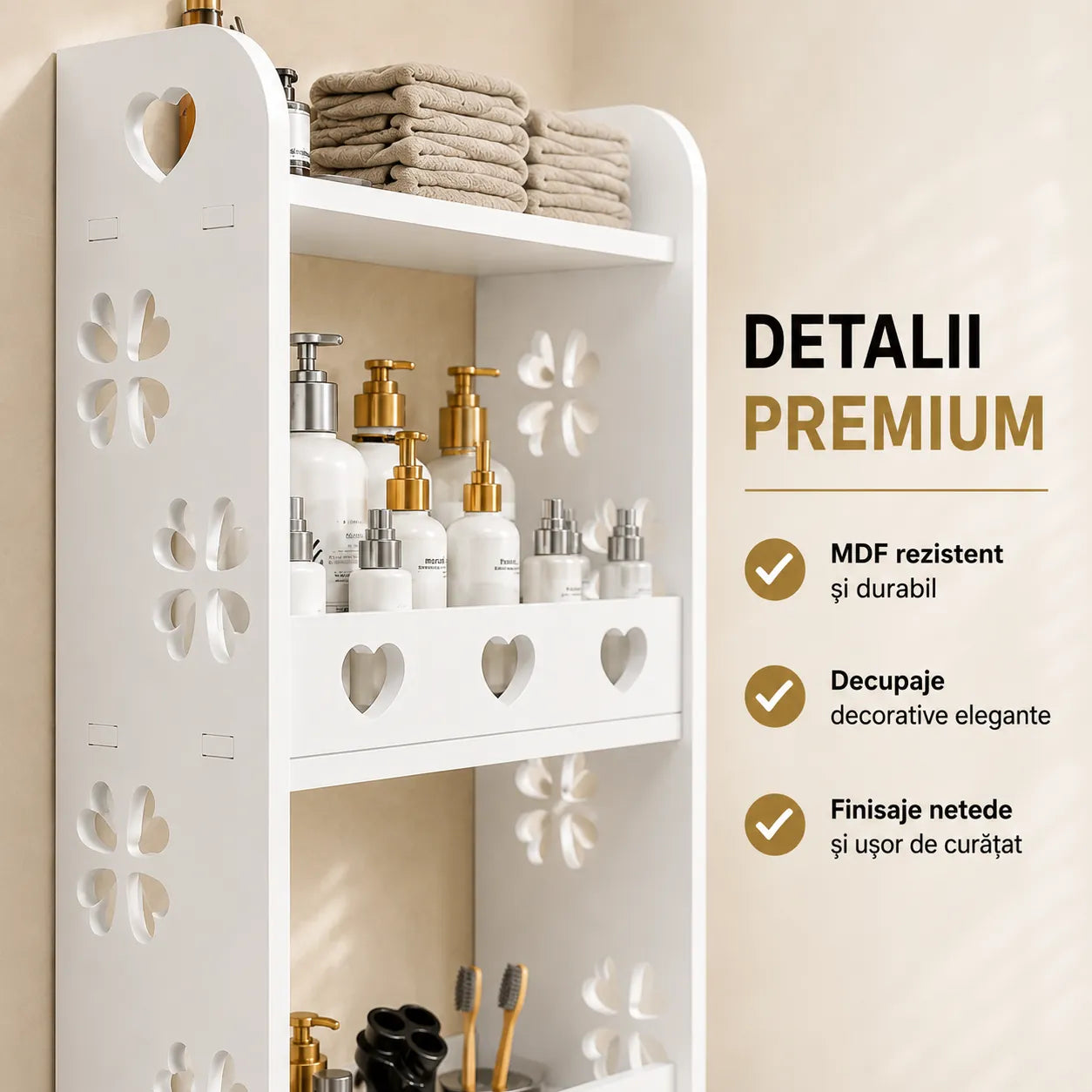 Eleganță și Organizare în Același Loc – Raft Suspendat din MDF 62x34x15 cm
