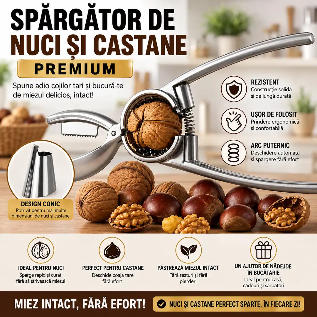 Spărgător de Nuci și Castane Premium – Rapid, Practic și Ușor de Folosit