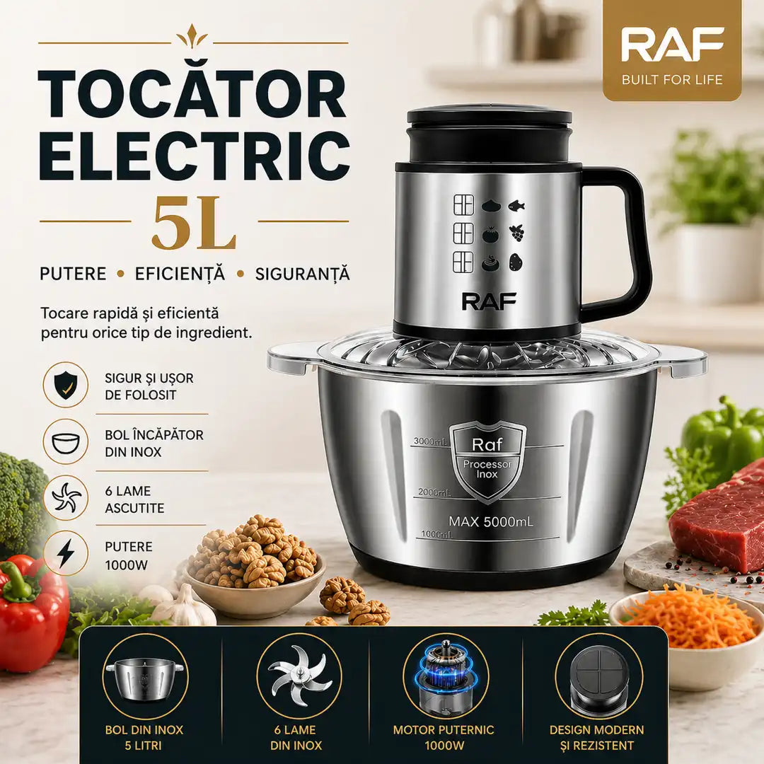 Tocător Electric 5L - Tocare rapidă și eficientă